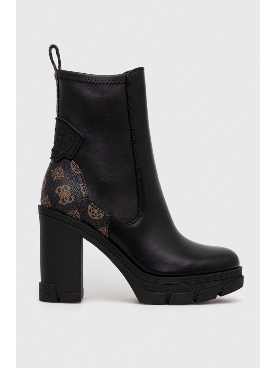 Nízké kozačky Guess Xeno dámské černá barva na podpatku FL7XNO FAL10